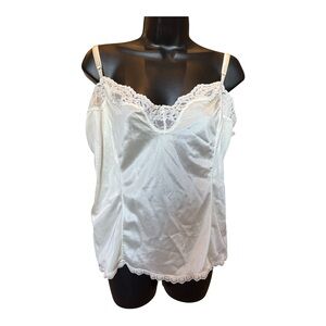 Vintage Mel-Lin Ivory Satin Lace Camisole Slip Top